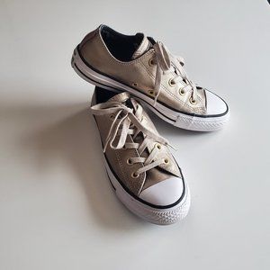 Converse Metallic Bronze/Gold Leather Sneakers Size 6 US